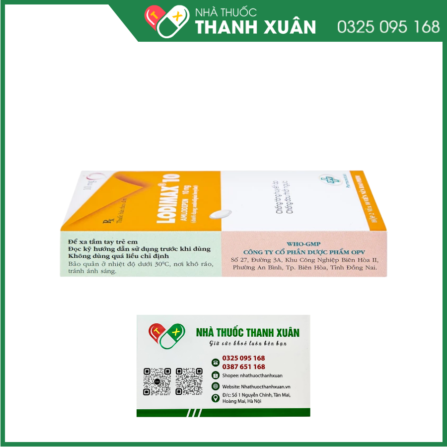 Lodimax 10 điều trị tăng huyết áp, dự phòng cơn đau thắt ngực